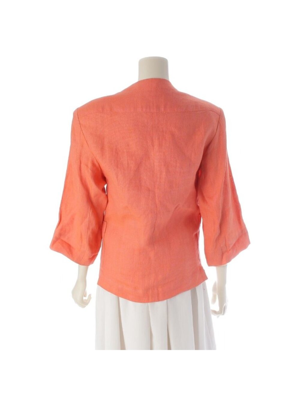 Chanel Linen CC Logo Coco Button Collarless Jacket Pink - Picture 4 of 10